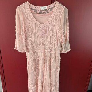 Orange Creek pink lace dress, size M/L